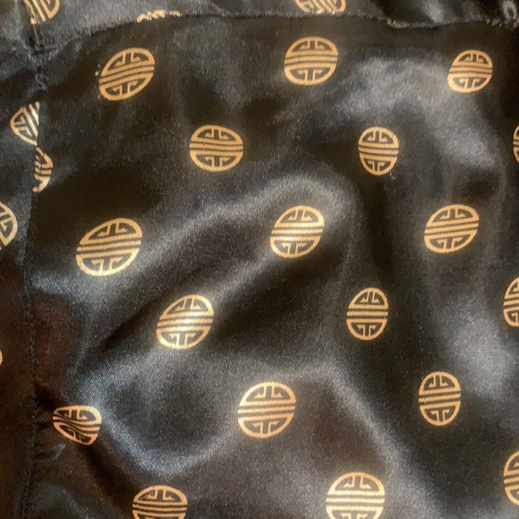 MEN'S ROBERT LOUIS BLACK PAJAMA SHIRT TOP SILK & POLYESTER - Picture 11 of 11